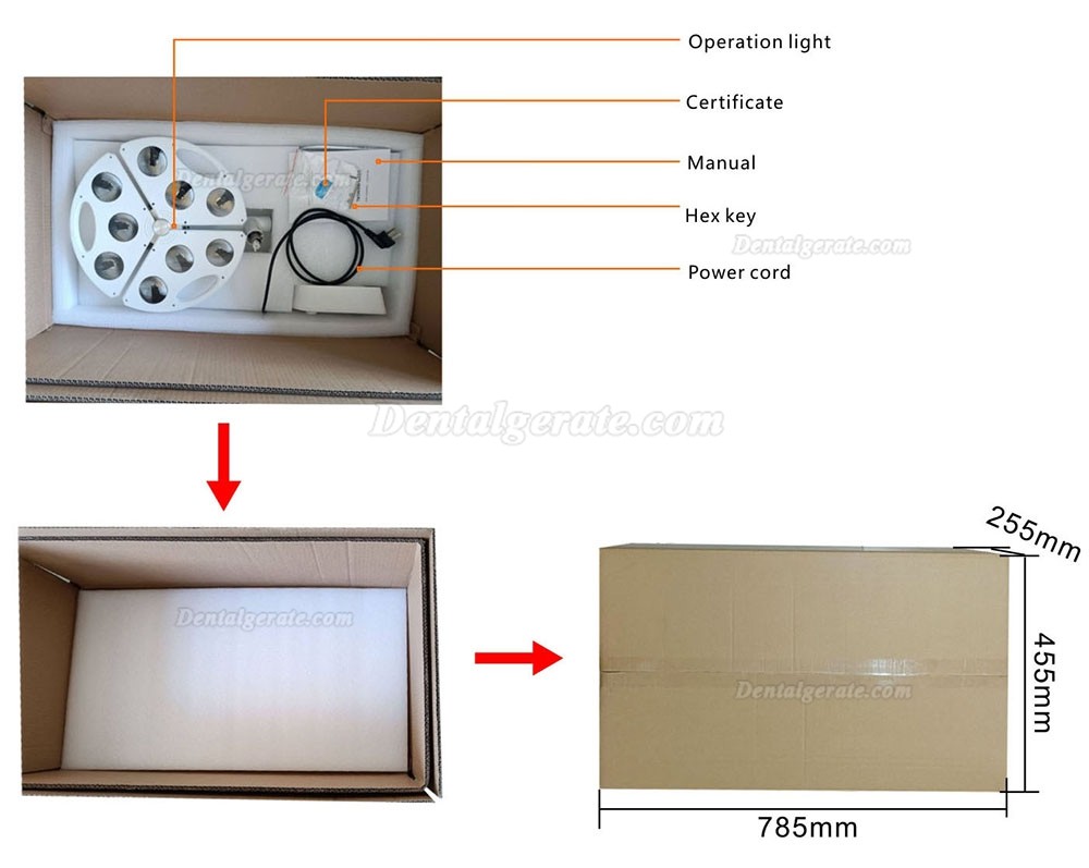KWS KD-2012B-5 90W LED OP-Leuchte f&uuml;r die Zahnarzt / Schattenfreie Lampe (Wandmontierte)